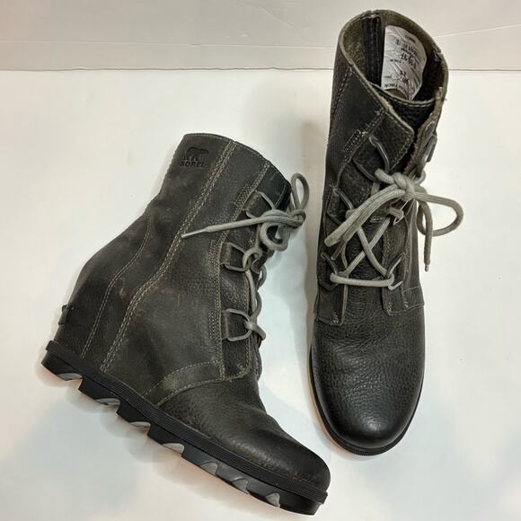 Sorel Joan of Arctic Wedge II Lace Up Boots Quarry Gray 8.5 - Picture 1 of 11